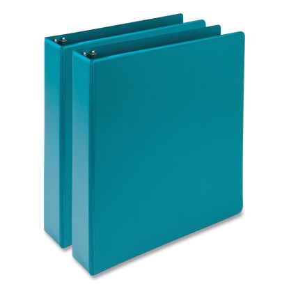 Earth's Choice Plant-Based Economy Round Ring View Binders, 3 Rings, 1.5" Capacity, 11 x 8.5, Teal, 2/Pack1
