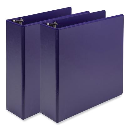 Earth's Choice Plant-Based Economy Round Ring View Binders, 3 Rings, 3" Capacity, 11 x 8.5, Purple, 2/Pack1
