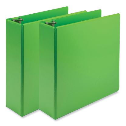 Earth's Choice Plant-Based Economy Round Ring View Binders, 3 Rings, 3" Capacity, 11 x 8.5, Lime, 2/Pack1