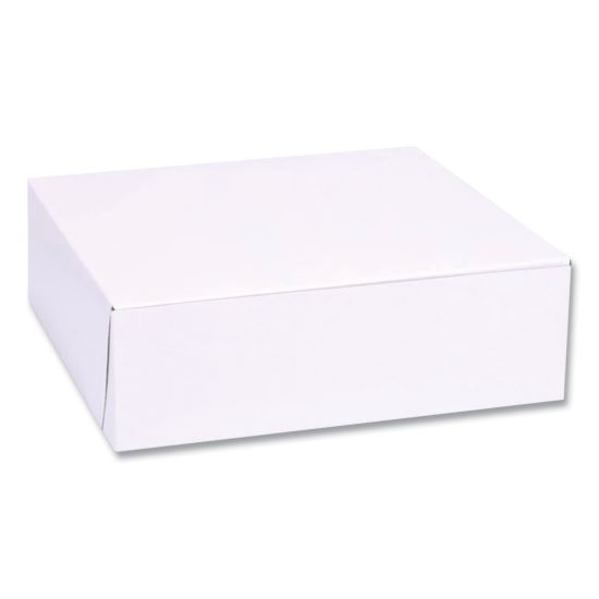 White One-Piece Non-Window Bakery Boxes, Standard, 8 x 2.5 x 8, White, Paper, 250/Bundle1