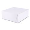 White One-Piece Non-Window Bakery Boxes, Standard, 10 x 10 x 4, White, Paper, 100/Bundle1