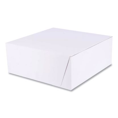 White One-Piece Non-Window Bakery Boxes, Standard, 10 x 10 x 4, White, Paper, 100/Bundle1