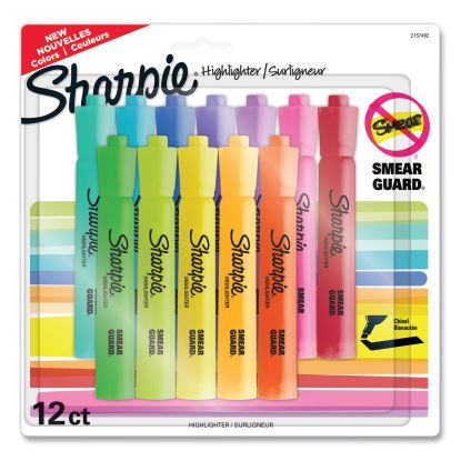 Tank Style Highlighters, Assorted Ink Colors, Chisel Tip, Assorted Barrel Colors, 12/Pack1