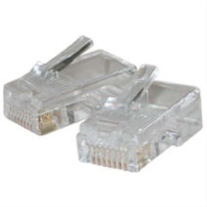 C2G RJ45 Cat5 8x8 Modular Plug for Flat Stranded Cable 25pk wire connector RJ-45 Transparent1