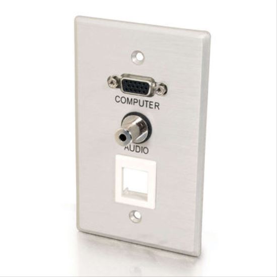 C2G Single Gang HD15 + 3.5mm + (1) Keystone Wall Plate1