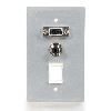 C2G Single Gang HD15 + 3.5mm + (1) Keystone Wall Plate4