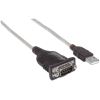 Manhattan 205153 serial cable Black, Transparent 17.7" (0.45 m) USB A Serial/COM/RS232/DB92
