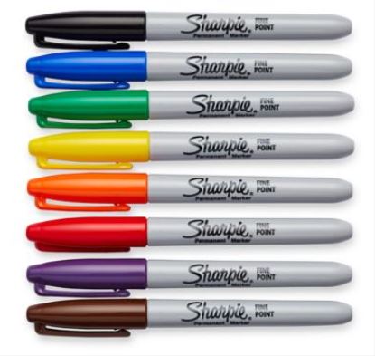 Sharpie 30217PP permanent marker Fibre tip Black, Blue, Brown, Green, Orange, Purple, Red, Yellow 8 pc(s)1