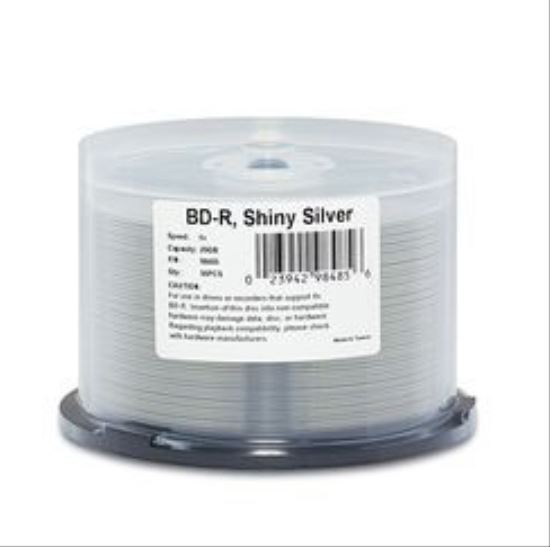 VERBATIM BD-R 25GB 16X SHINY SILVER SILK SCREEN PRINTABLE, HUB PRINTABLE-50PK SP1