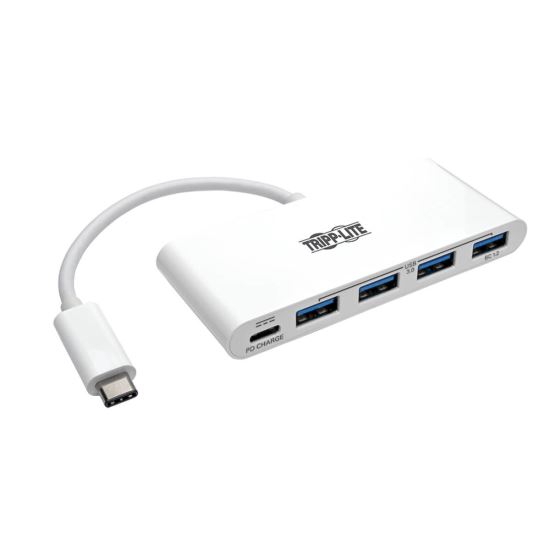 Tripp Lite U460-004-4A-C interface hub USB 3.2 Gen 1 (3.1 Gen 1) Type-C 5000 Mbit/s White1