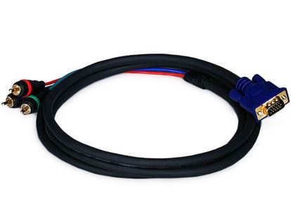 Monoprice 102170 video cable adapter 70.9" (1.8 m) VGA (D-Sub) 3 x RCA Black1