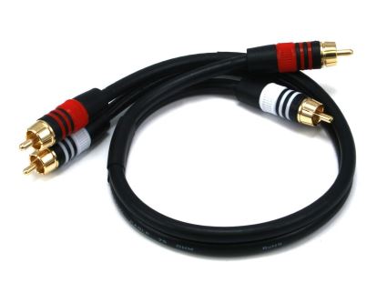 Monoprice 5346 audio cable 17.7" (0.45 m) 2 x RCA Black1