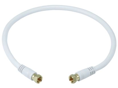 Monoprice 105360 coaxial cable 17.7" (0.45 m) F-Pin White1