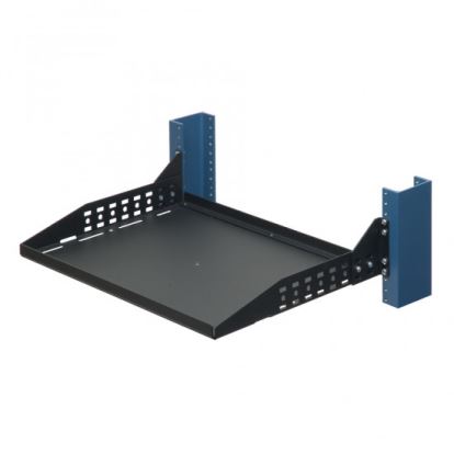 2POST RELAY RACK SHELF, 13IN DEEP, BLACK, SOLID WITH 150LB 68 KBS WEIGHT CAPACIT1