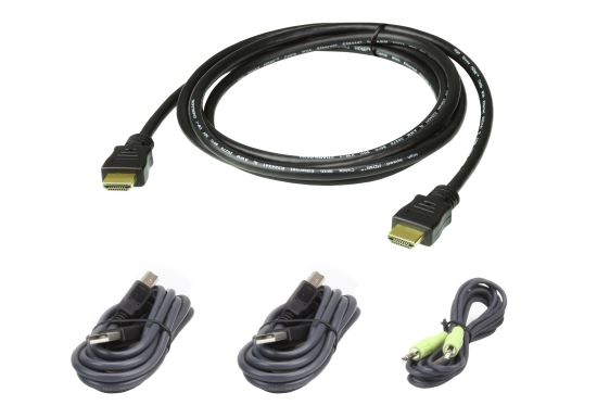 ATEN 2L-7D02UHX4 KVM cable Black 70.9" (1.8 m)1