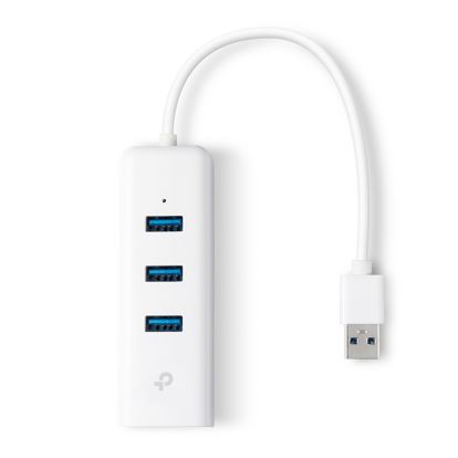 USB 3.0 3-PORT HUB & GIGABIT ETHERNET ADAPTER, 3 USB 3.0 PORT, 1 10/100/1000MBPS1