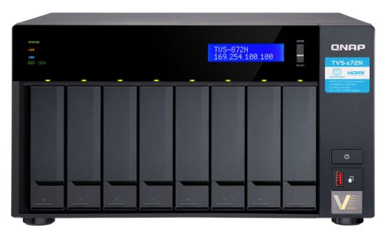 QNAP TVS-872N NAS Tower Ethernet LAN Black i3-8100T1