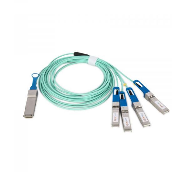 eNet Components QSFP-4X10G-AOC10MENC fiber optic cable 393.7" (10 m) QSFP+ 4x SFP+ Aqua color1