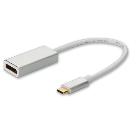 AddOn Networks USBC2DPMFAL-AA video cable adapter 7.87" (0.2 m) USB Type-C DisplayPort Aluminum1