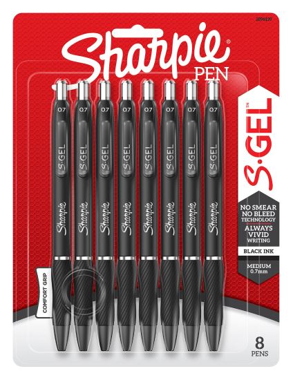 Sharpie S-Gel Retractable gel pen Medium Black 8 pc(s)1