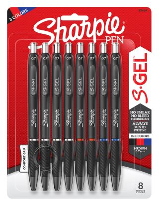 Sharpie S-Gel Retractable gel pen Medium Black, Blue, Red 8 pc(s)1