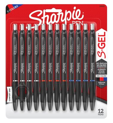 Sharpie S-Gel Retractable gel pen Medium Black, Blue, Red 12 pc(s)1