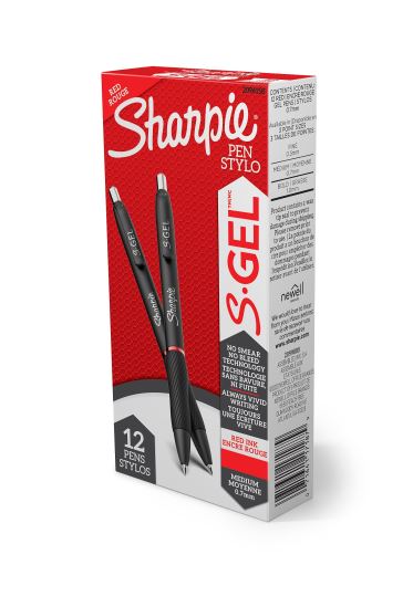 Sharpie S-Gel Retractable gel pen Medium Red 12 pc(s)1