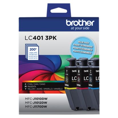 LC4013PKS Ink, 200 Page-Yield, Cyan/Magenta/Yellow, 3/Pack1