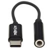 Tripp Lite U437-001 audio cable 5.12" (0.13 m) 3.5mm USB Type-C Black5