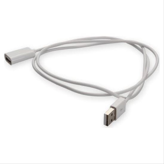 AddOn Networks USBEXTAB3MMFW USB cable 118.1" (3 m) USB 2.0 USB A USB B White1