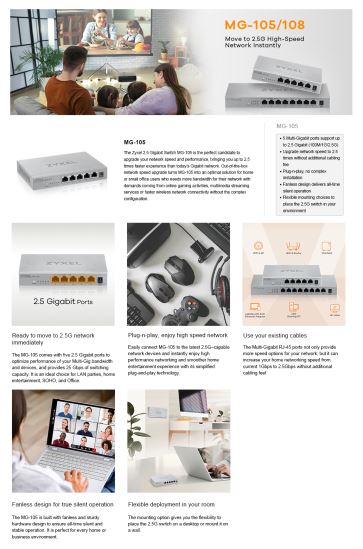 Zyxel MG-105 Unmanaged 2.5G Ethernet (100/1000/2500) Steel1