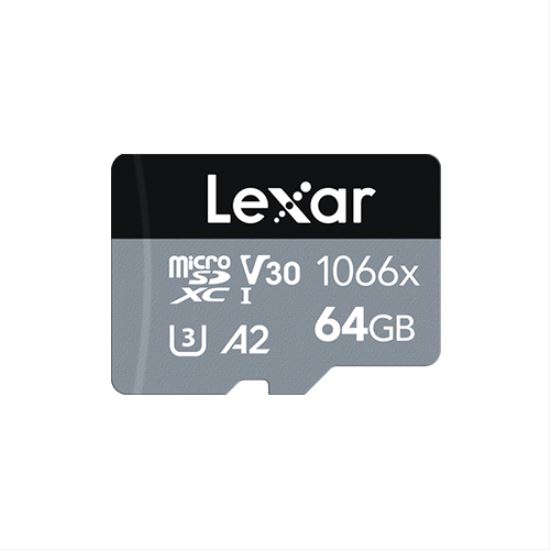 Lexar PROFESSIONAL MICROSDXC, 64GB, 1066X UHS-I, CLASS 10, W/ ADAPTER, 2/PKUHS-1