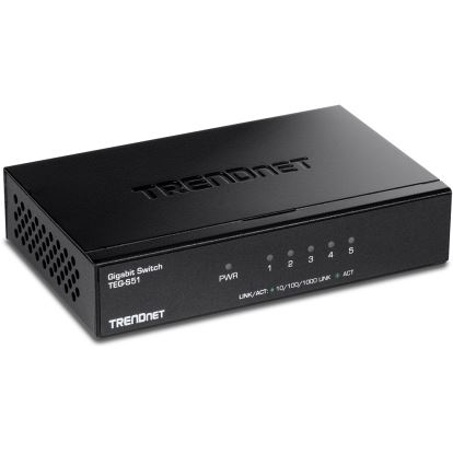 Trendnet TEG-S51 network switch Unmanaged Gigabit Ethernet (10/100/1000) Black1