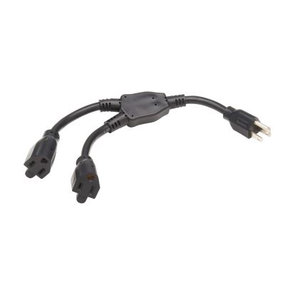 Tripp Lite P024-001-2 power cable Black 11.8" (0.3 m) NEMA 5-15P 2 x NEMA 5-15R1