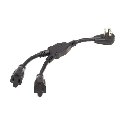 Tripp Lite P024-001-15D-2 power cable Black 11.8" (0.3 m) NEMA 5-15P 2 x NEMA 5-15R1