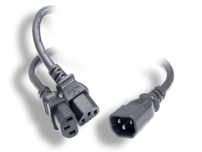Monoprice 41096 power cable Black 70.9" (1.8 m) C14 coupler 2 x C13 coupler1
