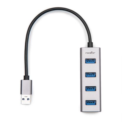 Rocstor Y10A270-A1 interface hub USB 3.2 Gen 1 (3.1 Gen 1) Type-A Aluminum, Gray1