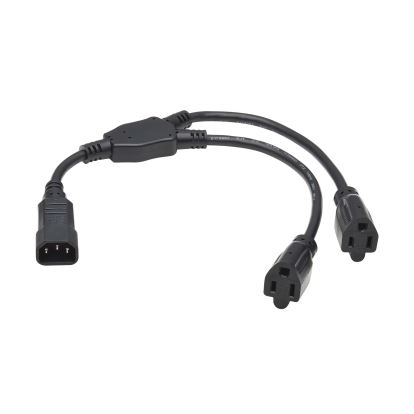 Tripp Lite P002-18N-2R power cable Black 18.1" (0.46 m) IEC C14 2 x NEMA 5-15R1