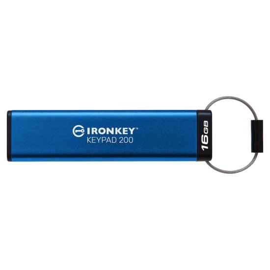 Kingston Technology IronKey Keypad 200 USB flash drive 16 GB USB Type-A 3.2 Gen 1 (3.1 Gen 1) Blue1