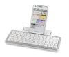 Connectland CL-KBD23024 mobile device keyboard Silver, White Bluetooth3