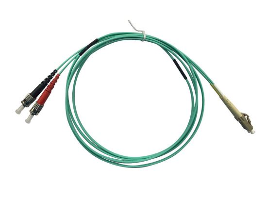 Monoprice 41707 fiber optic cable 39.4" (1 m) LC 2x ST OFNR OM4 Aqua color1