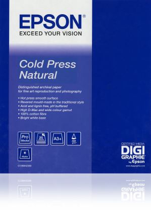 Epson Cold Press Natural, 24" x 15m, 305g/m² large format media 590.6" (15 m) Matte1