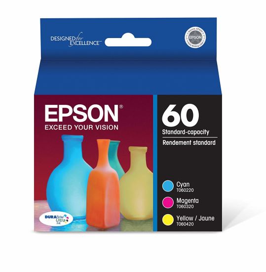 Epson 60 ink cartridge 3 pc(s) Original Standard Yield Cyan, Magenta, Yellow1