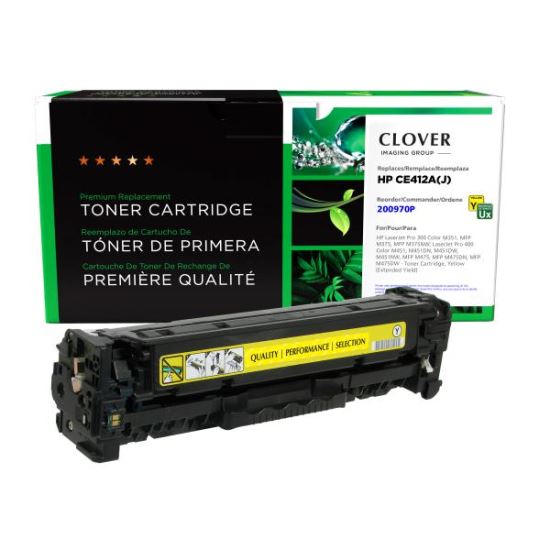 Clover Imaging Remanufactured Extended Yield Yellow Toner Cartridge for HP CE412A1