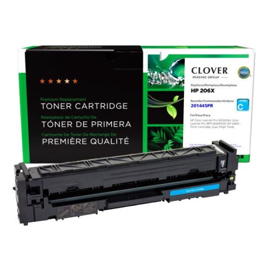 Clover Imaging Remanufactured High Yield Cyan Toner Cartridge (Reused OEM Chip) for HP 206X (W2111X)1