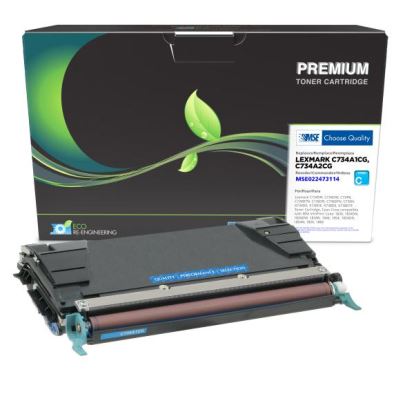 MSE Remanufactured Cyan Toner Cartridge for Lexmark C734/C736/X7341