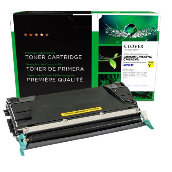 Clover Imaging Remanufactured Yellow Toner Cartridge for Lexmark C746/C7481