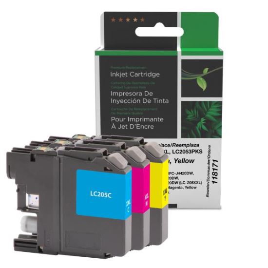 Clover Imaging Remanufactured Super High Yield Cyan, Magenta, Yellow Ink Cartrides for Brother LC205XXL 3-Pack1