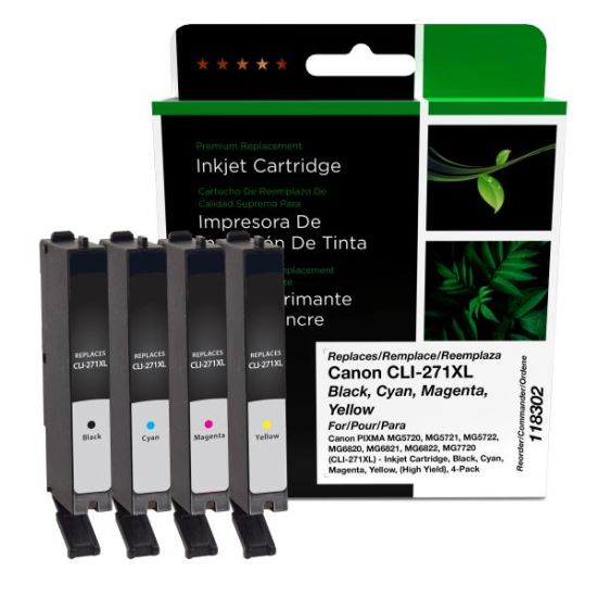 Clover Imaging Remanufactured High Yield Black, Cyan, Magenta, Yellow Ink Cartridges for Canon CLI-271XL 4-Pack1