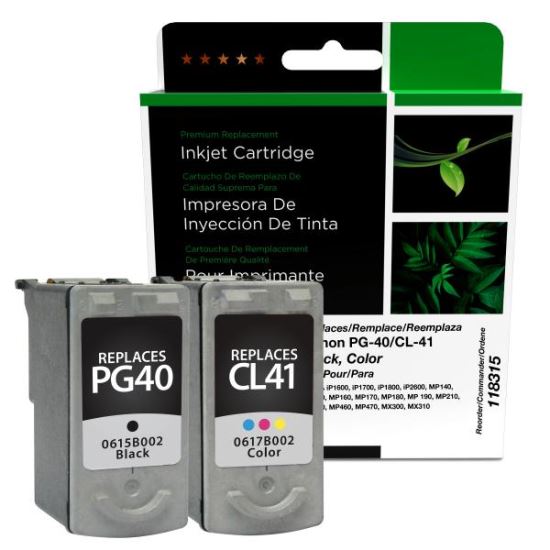 Clover Imaging Remanufactured Black, Color Ink Cartridges for Canon PG-40/CL-411